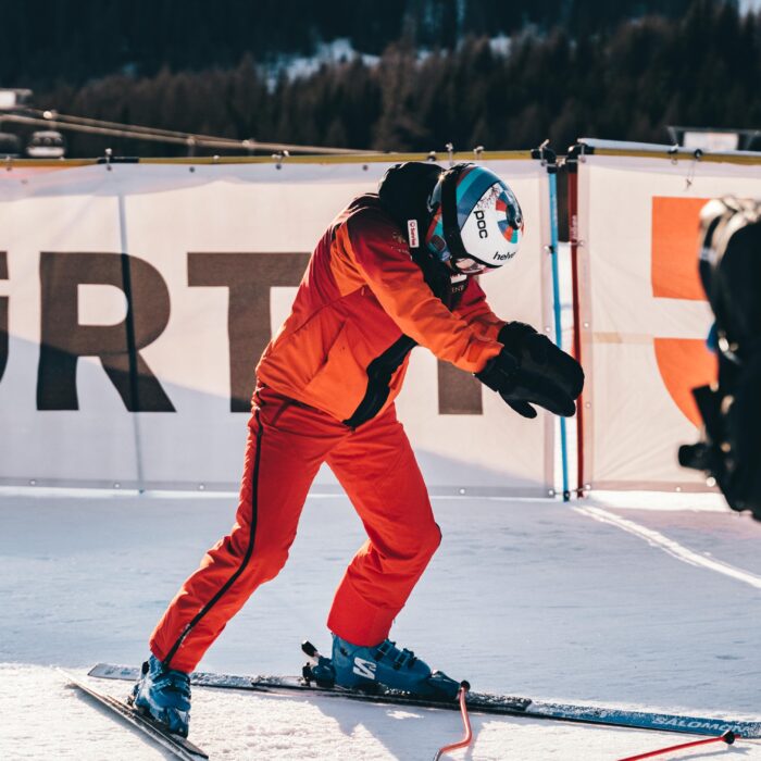 Athlete repeating the track